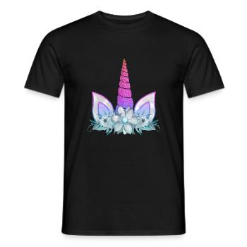 Einhorn süße Regenbogen lustige Einhörner magische Fantasie - Männer T-Shirt - Schwarz - Vorne - AI Model Male 178 light (178cm)