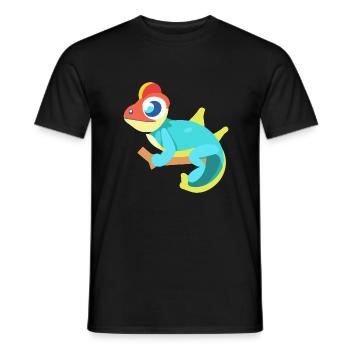Colorful chameleon - Men's T-Shirt - black - Front - AI Model Male 178 light (178cm)