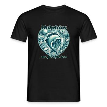 Les dauphins sont aussi des êtres humains - T-shirt homme - noir - Devant - AI Model Male 178 light (178cm)