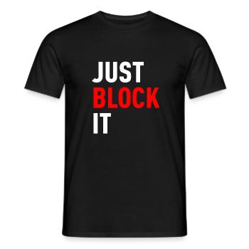 just block it - Men's T-Shirt - black - Front - AI Model Male 178 light (178cm)