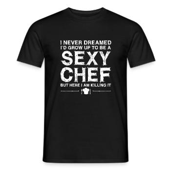 Chef Cuisine sexy - T-shirt homme - noir - Devant - AI Model Male 178 light (178cm)