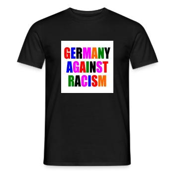Germany against racism - Männer T-Shirt - Schwarz - Vorne - AI Model Male 178 light (178cm)