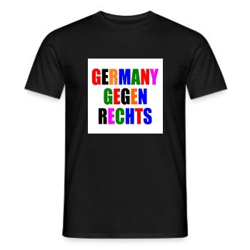 Germany gegen rechts - Männer T-Shirt - Schwarz - Vorne - AI Model Male 178 light (178cm)
