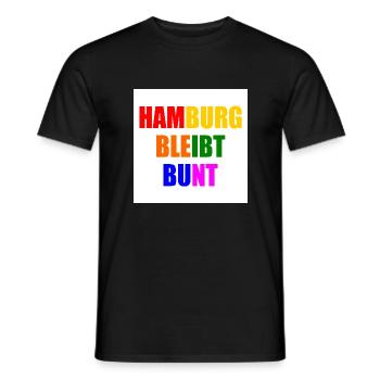 hamburg bleibt bunt - Männer T-Shirt - Schwarz - Vorne - AI Model Male 178 light (178cm)