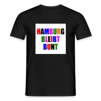 hamburg bleibt bunt - Männer T-Shirt - Schwarz - Vorne - AI Model Male 178 light (178cm)