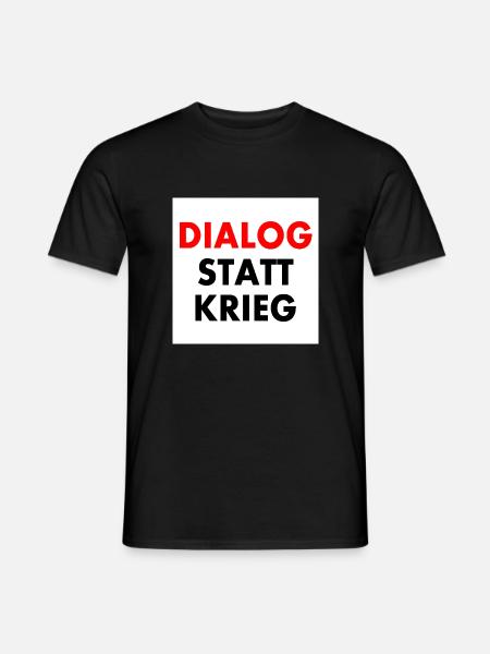 dialog statt krieg - Männer T-Shirt - Schwarz