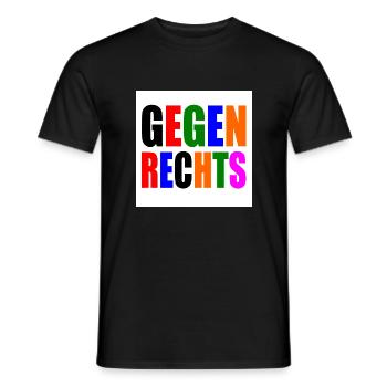 Gegen rechts - Männer T-Shirt - Schwarz - Vorne - AI Model Male 178 light (178cm)