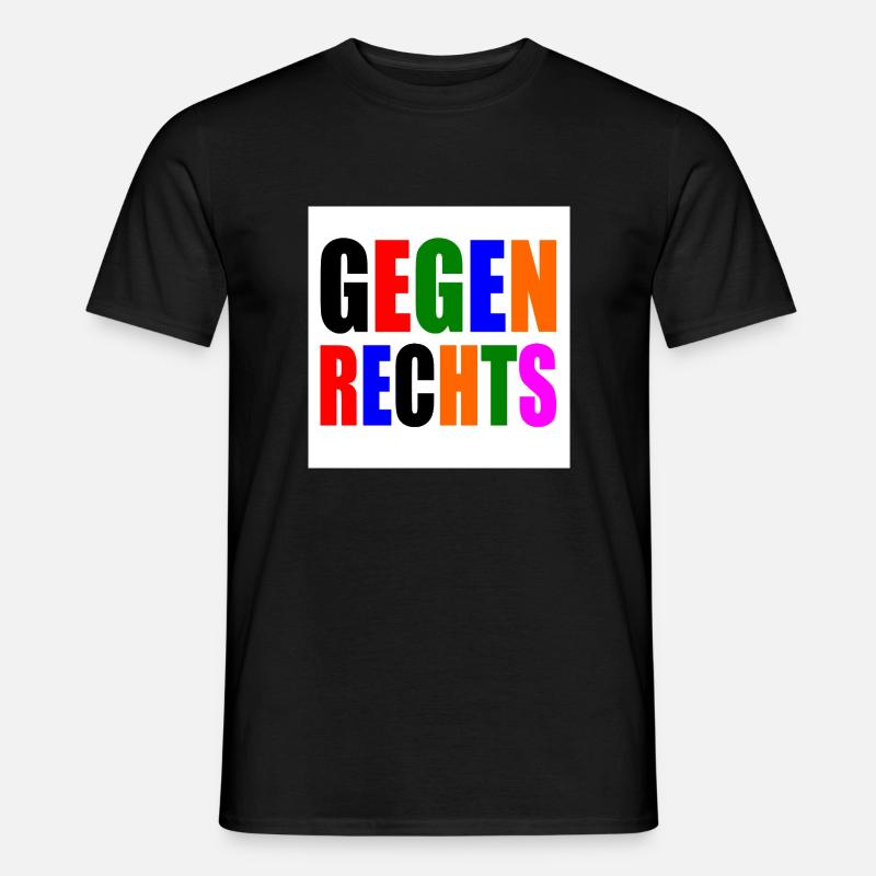 Gegen rechts - Männer T-Shirt - Schwarz