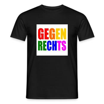 Gegen rechts - Männer T-Shirt - Schwarz - Vorne - AI Model Male 178 light (178cm)