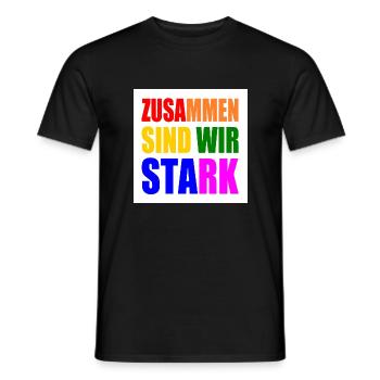 zusammen sind wir stark - Männer T-Shirt - Schwarz - Vorne - AI Model Male 178 light (178cm)