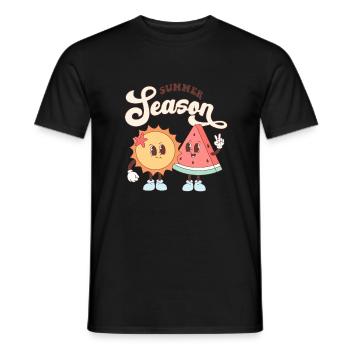 Sommer Vibes See Natur Flora Kunst Blumen Meer - Männer T-Shirt - Schwarz - Vorne - AI Model Male 178 light (178cm)