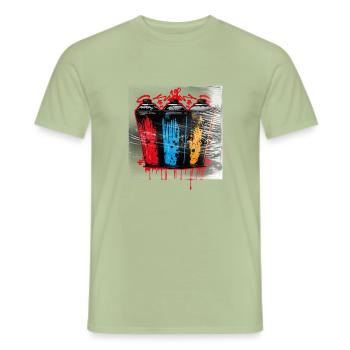 Ink Syndicate plastic - Men's T-Shirt - sage - Front - AI Model Male 178 light (178cm)