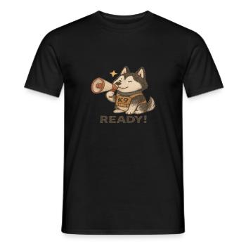 Huskies de Sibérie - T-shirt homme - noir - Devant - AI Model Male 178 light (178cm)