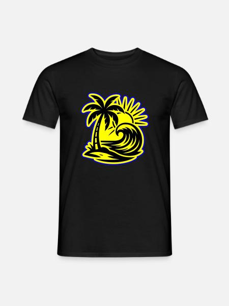 Island Summer Palm Tree - Men's T-Shirt - black