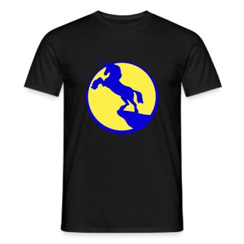 Licorne Falaise Lune Montagne Contour Nuit Silhouette - T-shirt homme - noir - Devant - AI Model Male 178 light (178cm)