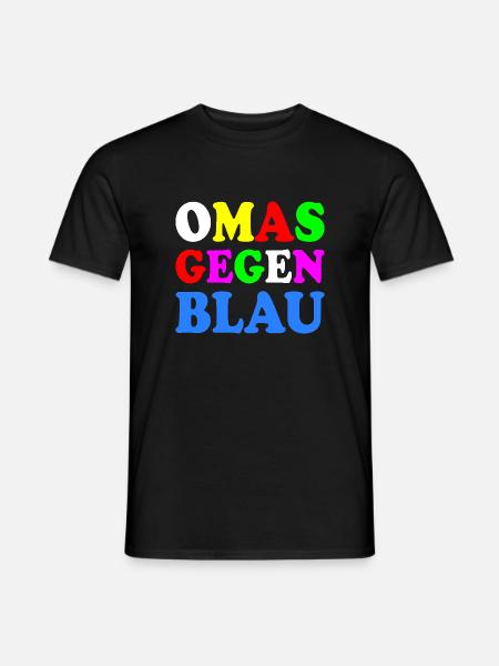Omas gegen blau - Männer T-Shirt - Schwarz