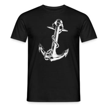 Anker Motiv T-Shirt Ostsee, Nordsee, Meer, Insel - Men's T-Shirt - black - Front - AI Model Male 178 light (178cm)