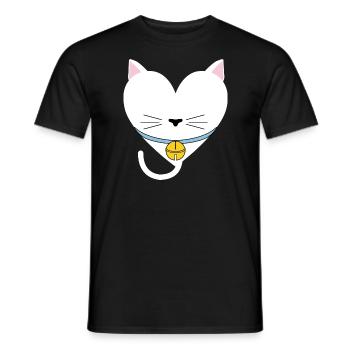 Katzenherz-Design für Katzenfans - Männer T-Shirt - Schwarz - Vorne - AI Model Male 178 light (178cm)
