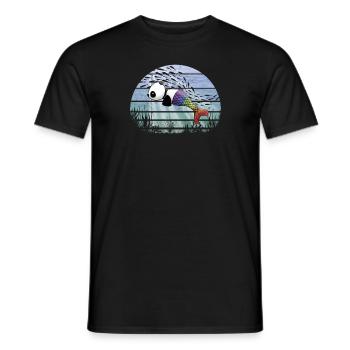 Fantasy Underwater Kawaii Panda Mermaid - Men's T-Shirt - black - Front - AI Model Male 178 light (178cm)
