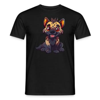 Enchanteur mignon hyène bande dessinée Style de bande dessinée - T-shirt homme - noir - Devant - AI Model Male 178 light (178cm)