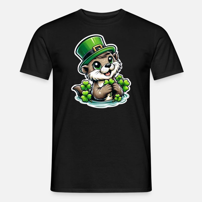 St. Patrick's Otter Fun - Men's T-Shirt - black