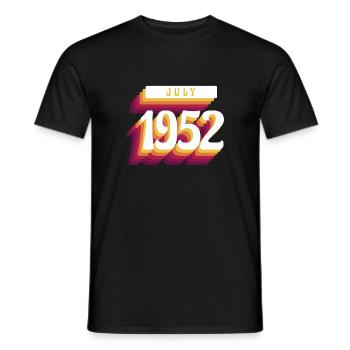 July 1952 - 70th birthday gift. Awesome. - Men's T-Shirt - black - Front - AI Model Male 178 light (178cm)