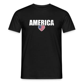 Amérique Drapeau américain États-Unis - T-shirt homme - noir - Devant - AI Model Male 178 light (178cm)