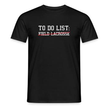Liste des sports à faire Crosse au champ - T-shirt homme - noir - Devant - AI Model Male 178 light (178cm)