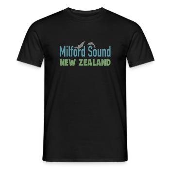 Milford Sound New Zealand - Men's T-Shirt - black - Front - AI Model Male 178 light (178cm)