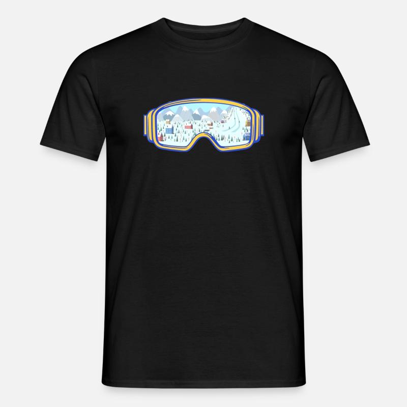 Ski Google, Snowboard - Männer T-Shirt - Schwarz