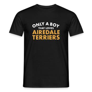 Seul un garçon qui aime l’Airedale Terrier - T-shirt homme - noir - Devant - AI Model Male 178 light (178cm)