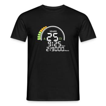 years 25 years anniversary meter - Men's T-Shirt - black - Front - AI Model Male 178 light (178cm)