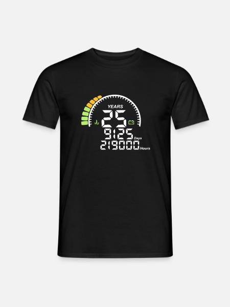 years 25 years anniversary meter - Men's T-Shirt - black