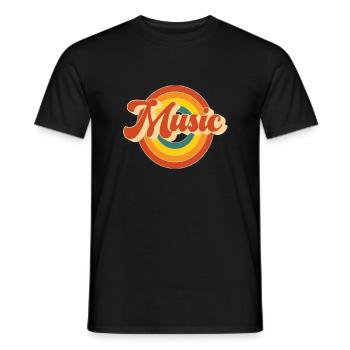 Music - Men's T-Shirt - black - Front - AI Model Male 178 light (178cm)