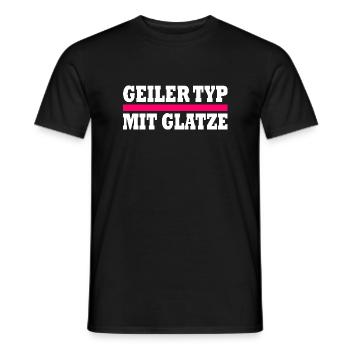 geiler typ mit glatze - Männer T-Shirt - Schwarz - Vorne - AI Model Male 178 light (178cm)