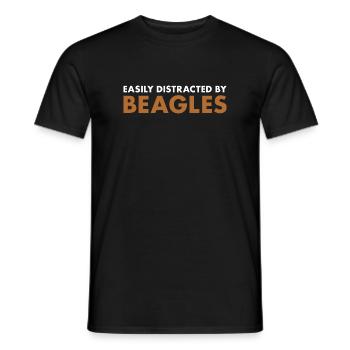 Facilement distrait par Beagle - T-shirt homme - noir - Devant - AI Model Male 178 light (178cm)