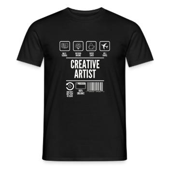 Modern Creative Artist Label T Shirt - Men's T-Shirt - black - Front - AI Model Male 178 light (178cm)