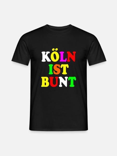 Köln ist bunt - Männer T-Shirt - Schwarz