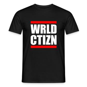 Wrld ctizn - world citizen - T-shirt homme - noir - Devant - AI Model Male 178 light (178cm)