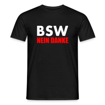 Bsw nein danke - Männer T-Shirt - Schwarz - Vorne - AI Model Male 178 light (178cm)