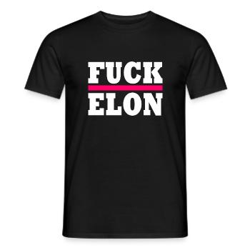 Fuck elon - T-shirt homme - noir - Devant - AI Model Male 178 light (178cm)