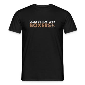 Easily Distracted By Boxer - Men's T-Shirt - black - Front - AI Model Male 178 light (178cm)