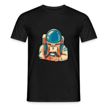 Coffee Barista Astronaut Espresso Space Filter - Men's T-Shirt - black - Front - AI Model Male 178 light (178cm)