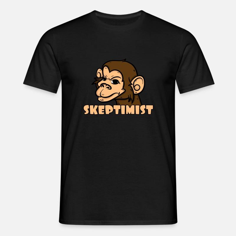 Skeptiker Affe - Skeptimist - Männer T-Shirt - Schwarz