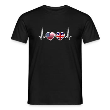 USA Great Britain Flags American British British - Men's T-Shirt - black - Front - AI Model Male 178 light (178cm)