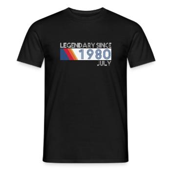 Retro SiFi Legendary since July 1980 - Geburtstag - Männer T-Shirt - Schwarz - Vorne - AI Model Male 178 light (178cm)
