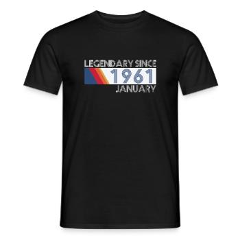 Retro SiFi Legendary since January 1961 - Geburtst - Männer T-Shirt - Schwarz - Vorne - AI Model Male 178 light (178cm)