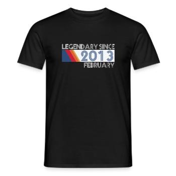 Retro SiFi Legendary depuis février 2013 - Naissance - T-shirt homme - noir - Devant - AI Model Male 178 light (178cm)
