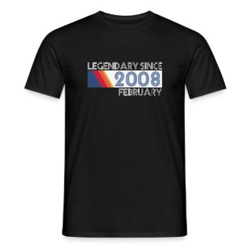 Retro SiFi Legendary depuis février 2008 - Naissance - T-shirt homme - noir - Devant - AI Model Male 178 light (178cm)