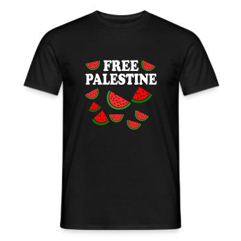 Free palestine - T-shirt homme - noir - Devant - AI Model Male 178 light (178cm)